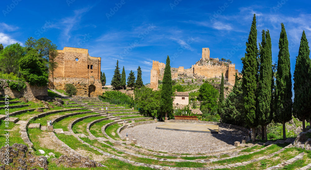 Εκτύπωση καμβά La Iruela castle, fortress of Andalusian origin, La Iruela, Guadalquivir valley, Sierras de Cazorla, Segura and Las Villas N