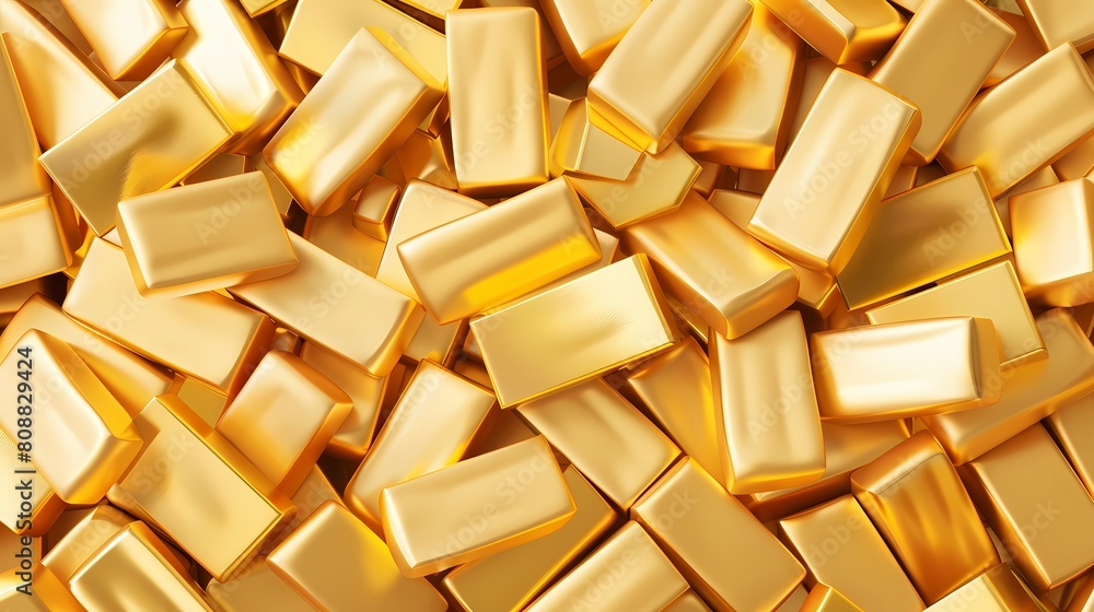 A sea of golden bars shimmering with wealth A sea of golden bars shimmering with wealth