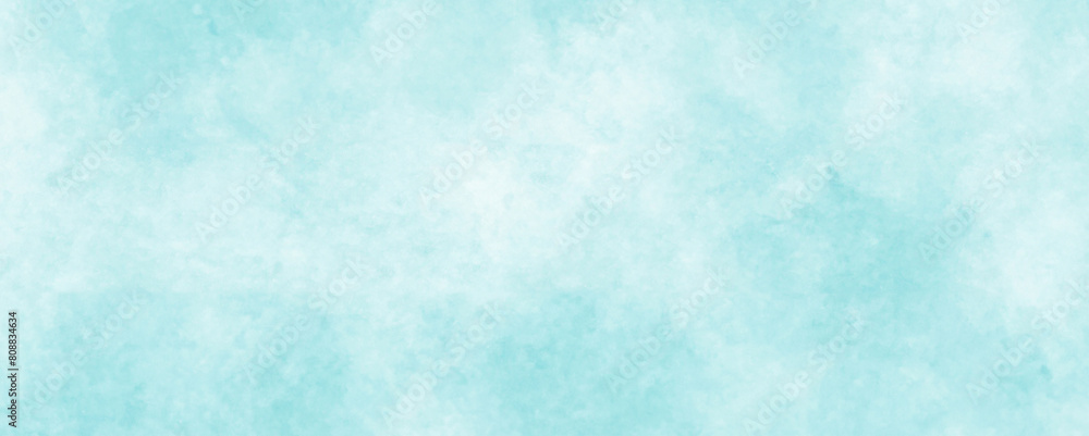 Soft Blue Watercolor Texture with Cloudy Gradient Pattern on White Paper Background