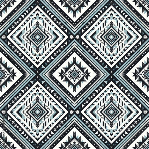 Triangular  diamond Aztec Ethic  Ikat style Seamle Pattern