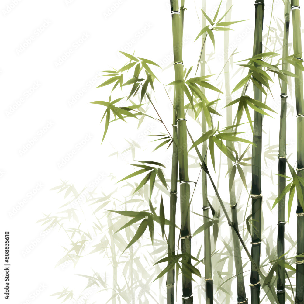 Fototapeta premium PNG Bamboo jungle backgrounds plant white background.