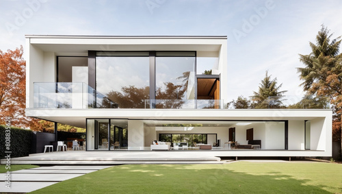 front view of white modern house © Hammad