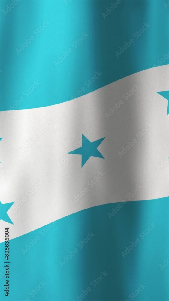 Waving Flag Of Honduras Vertical Fill Video Hd Animated Background