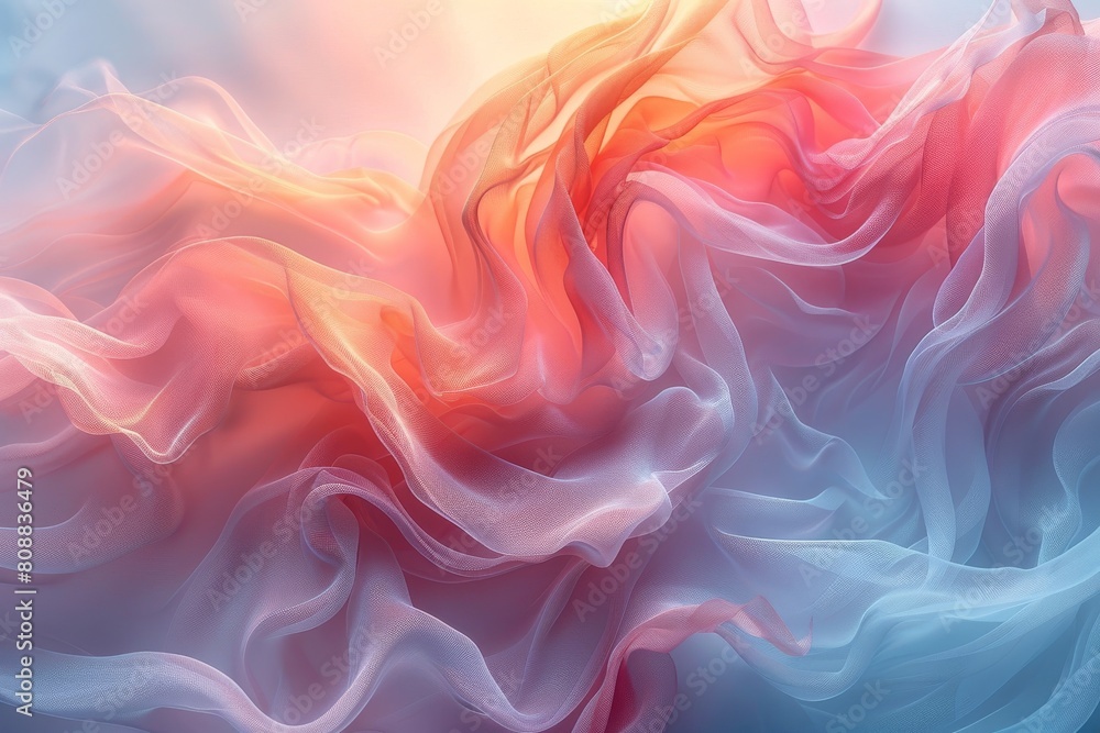 Ethereal waves of vibrant silky fabric creating a fluid texture ideal for backgrounds and creative designs Ethereal waves of vibrant silky fabric creating a fluid texture ideal for backgrounds and creative designs