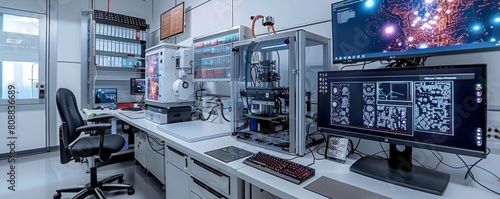 Wallpaper Mural A quantum computing lab where traditional texts are analyzed by AI to solve complex problems in physics and mathematics Torontodigital.ca