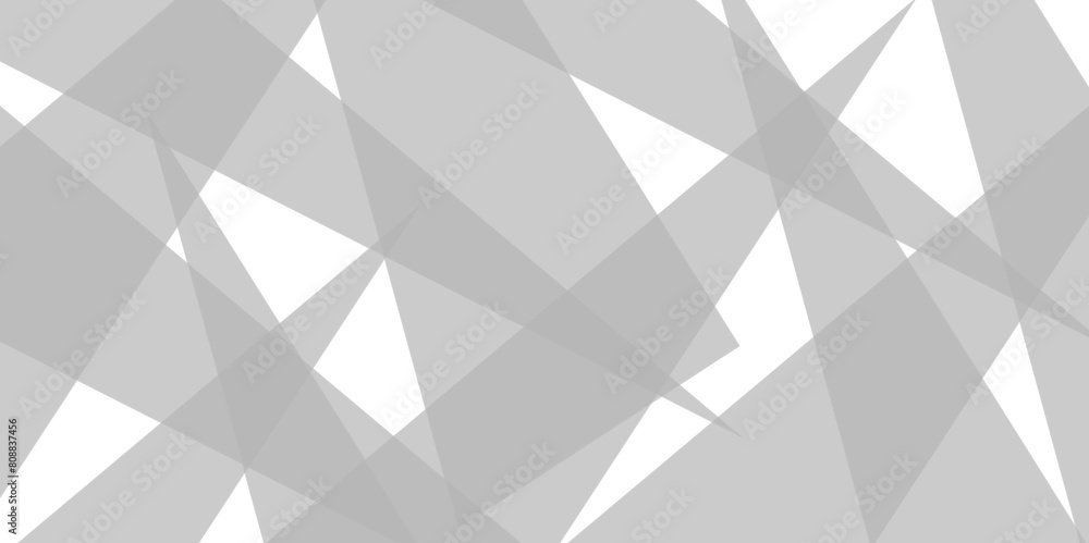 Abstract background with white and gray transparent material in triangle shapes with geometric style. Space design concept. Decorative web layout or poster, banner. Abstract background with white and gray transparent material in triangle shapes with geometric style. Space design concept. Decorative web layout or poster, banner.