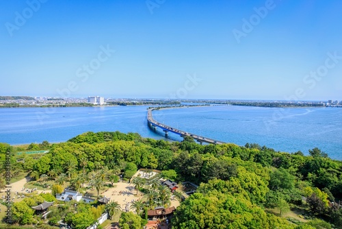 浜松市、浜名湖ガーデンパークからの眺め（浜名湖大橋方面）