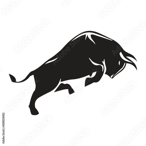 Strong bull icon isolated on white background.