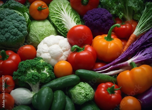 Fresh vegetables background. Healthy food concept. Top view. Close up.