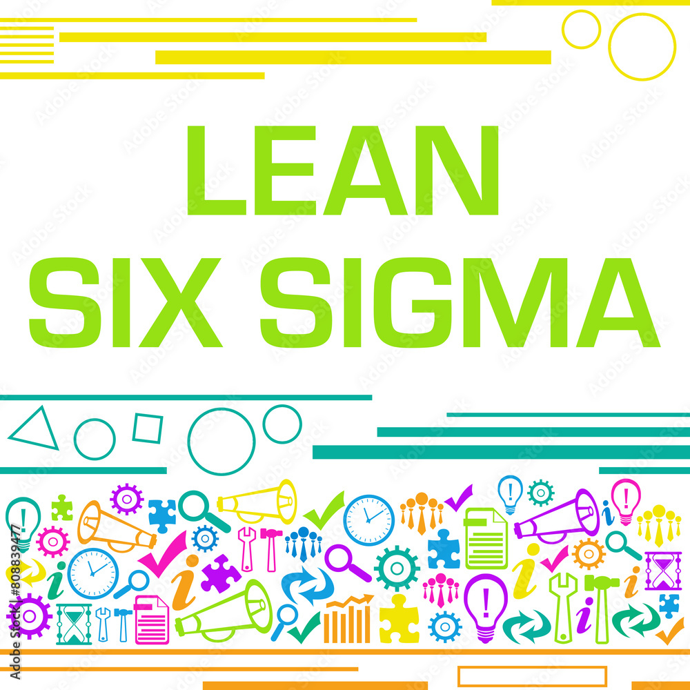 Lean Six Sigma Colorful Texture Bottom Square Business Symbols Lean Six Sigma Colorful Texture Bottom Square Business Symbols