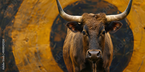 Rodeo mad bull full with Visual Representation background