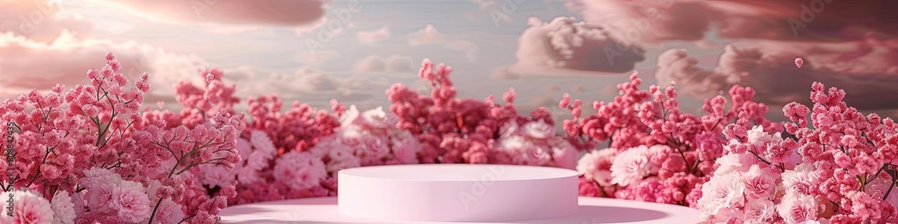 Pastel Podium Surrounded by Spring Roses Pastel Podium Surrounded by Spring Roses