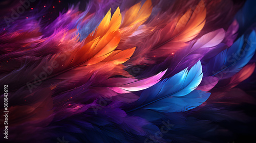colorful feathers pattern abstract graphic poster background