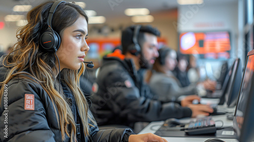 a woman who works at a call center