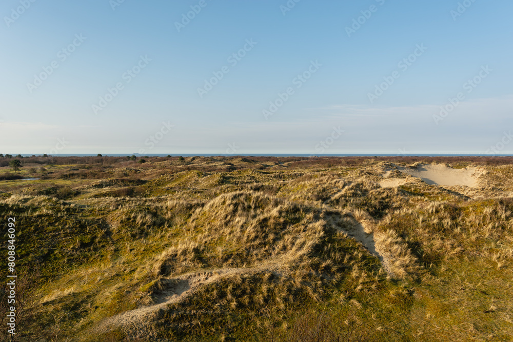 Dunes and sea on the island Schiermonnikoog, Netherlands