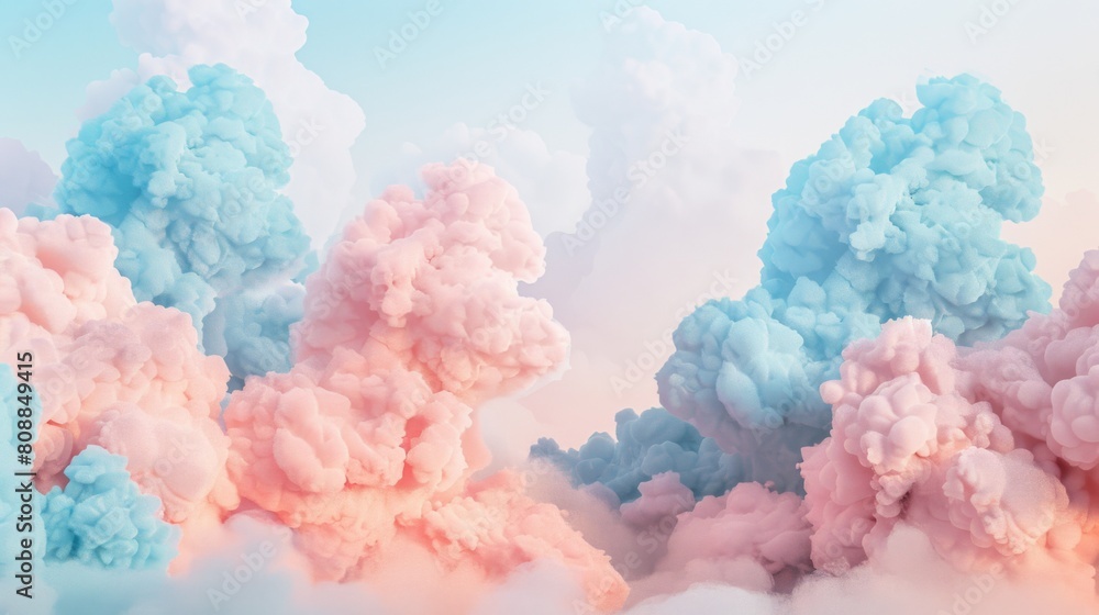Cotton Candy Dreamscape: Pastel Blue and Pink Clouds Fantasy Background Cotton Candy Dreamscape: Pastel Blue and Pink Clouds Fantasy Background
