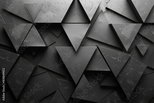 3d Abstract black triangle background 3d rendering illustration not AI photo