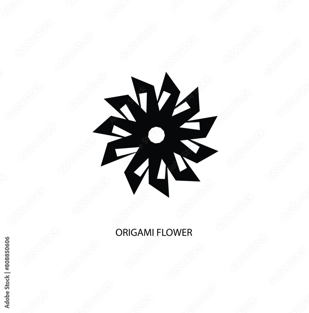 abstract design element origami flower vector style abstract design element origami flower vector style