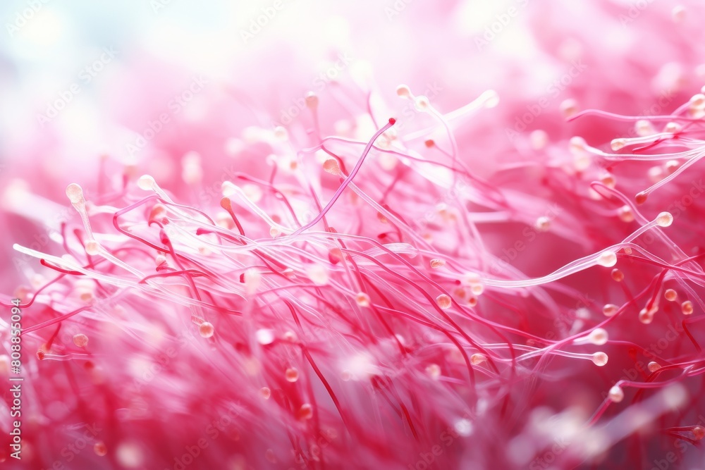 bunch of tiny pink flowers with long red pistils, looks soft and tender bunch of tiny pink flowers with long red pistils, looks soft and tender