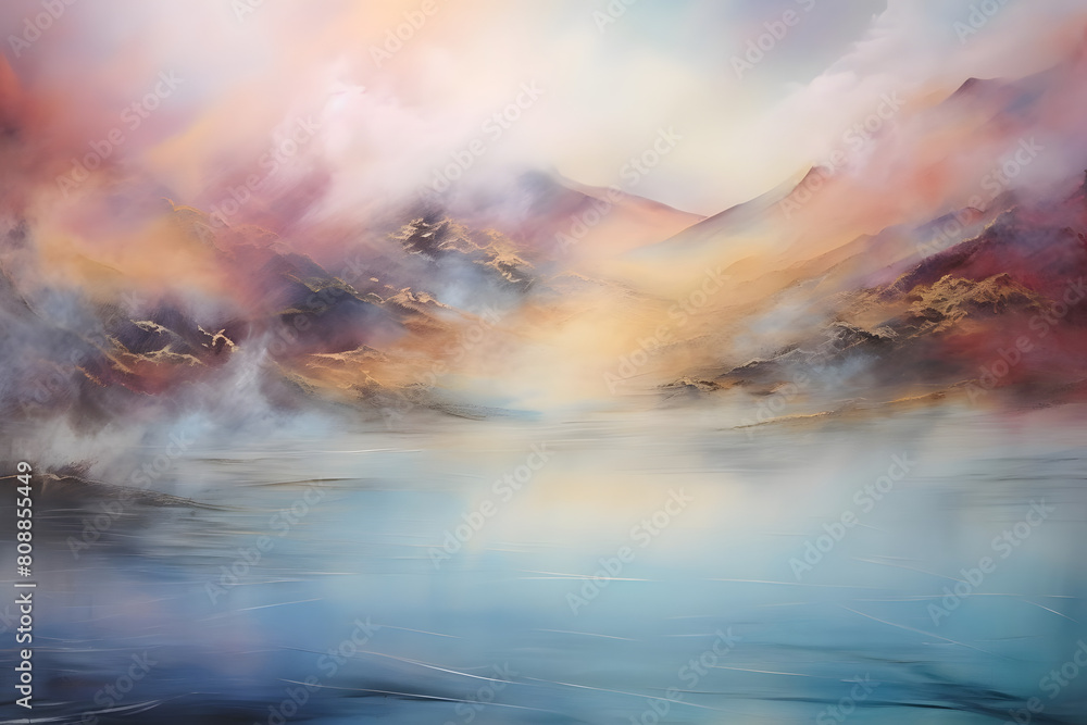 Obraz premium calming river above clouds