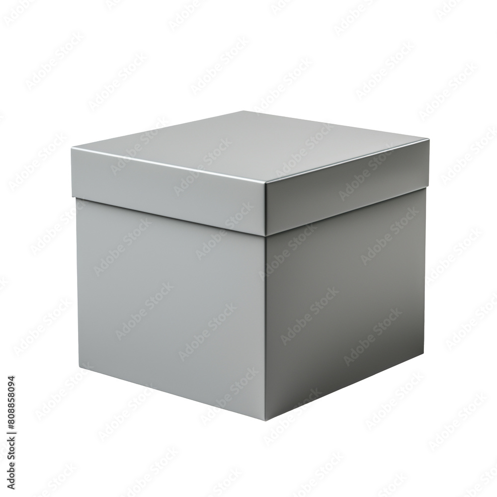 Gray box isolated on transparent background Gray box isolated on transparent background