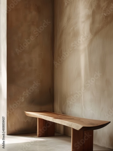 A wooden bench is sitting in front of a wall © JB's Digital Canvas