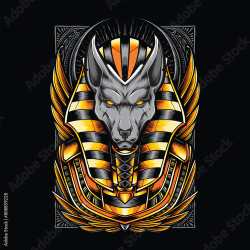 egypt jackal anubis tshirt illustration