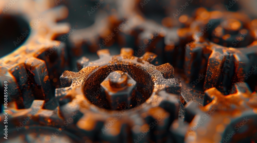 A series of interconnected cogs, some broken or rusty, symbolizing the interconnectedness of social systems and the need for reform.