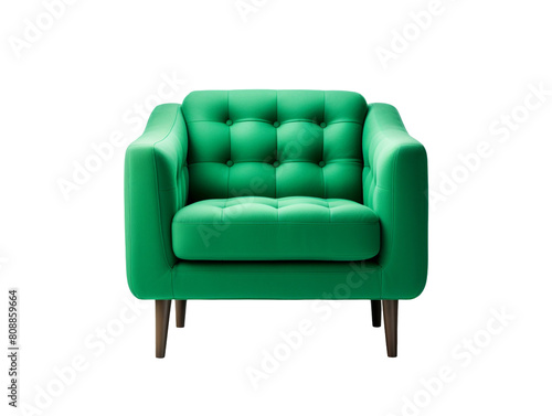 green sofa chair isolated on transparent background © roy9