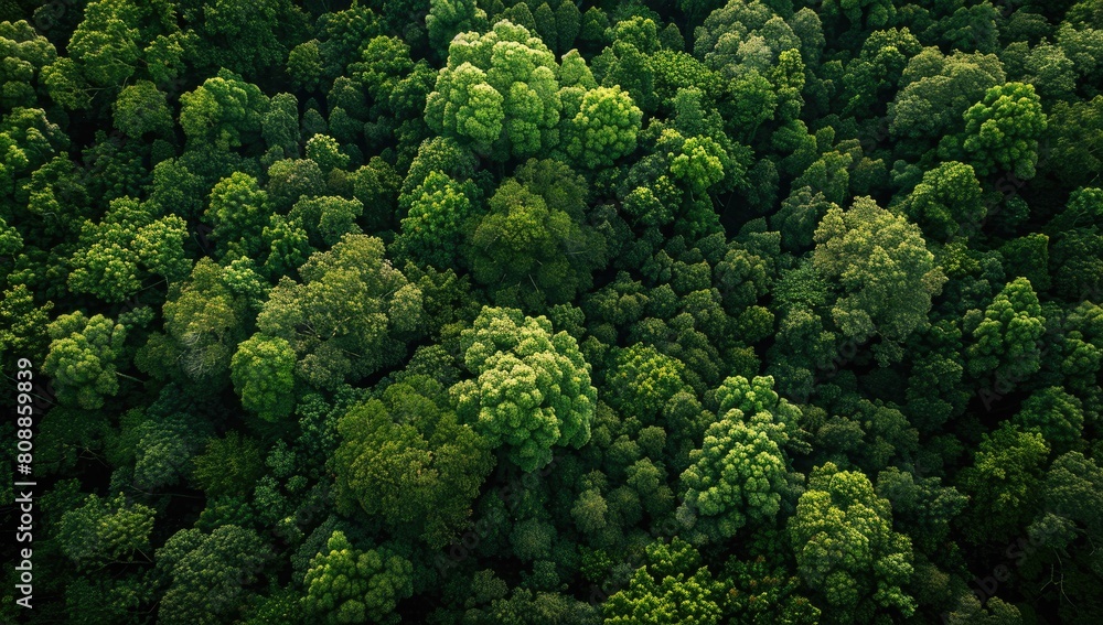 Dense green forest with abundant trees and foliage