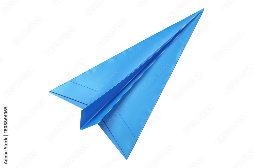 Blue paper plane isolated on transparent background Blue paper plane isolated on transparent background