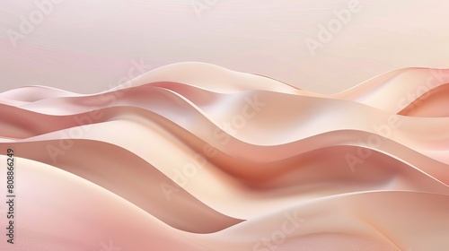 In this luxurious illustration, swathes of pink silk and satin cascade like gentle waves, their soft textures creating an atmosphere of elegance and opulence. photo