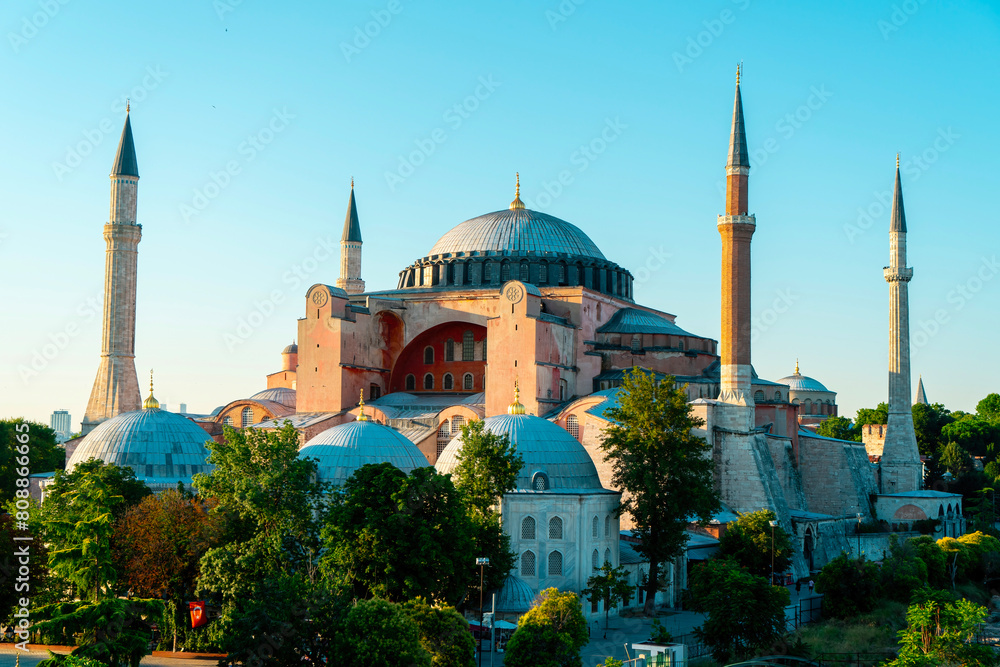 Hagia Sophia was formerly known as the Church of Holy Wisdom and the Hagia Sophia Museum. Its current name is Hagia Sophia Mosque. The mosque is located in Istanbul.