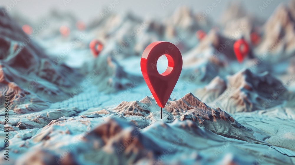 Exploration Journey: 3D Topographical Map with Location Pins
Exploration Journey: 3D Topographical Map with Location Pins