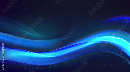A blue wave with a dark background. The blue color is very bright and the wave is very long