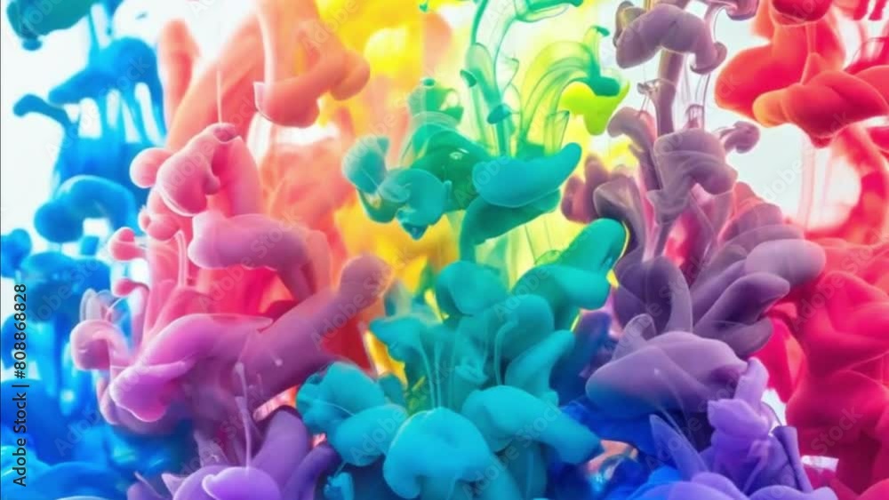 Rainbow colored ink in water Rainbow colored ink in water