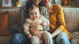 LGBT family surrogate motherhood embryo paid childbirth and pregnancy. Law on surrogate motherhood correct adoption of homosexual couple and the upbringing of a child Stock Photo photography