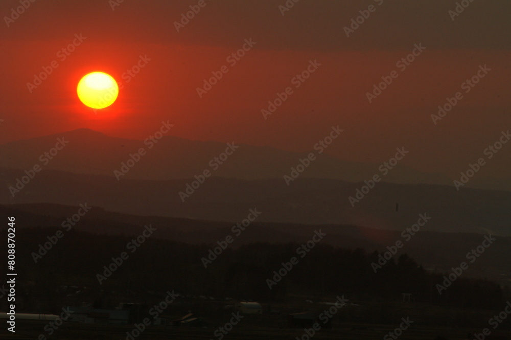 北海道の夕日