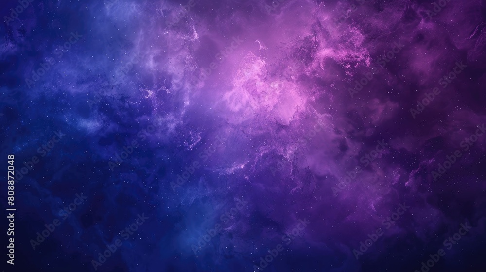 A purple and blue background with stars and clouds