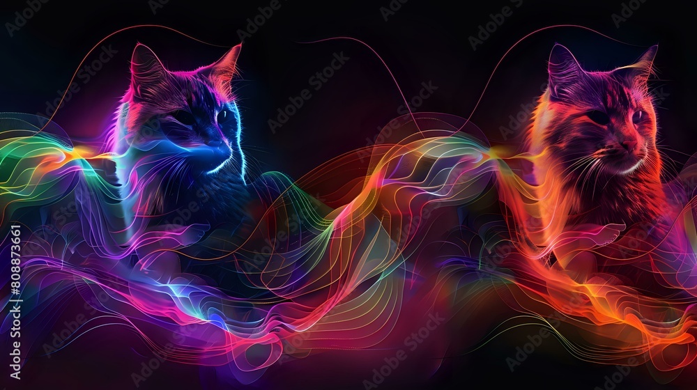 Beautifully Designed Silhouettes: Colorful Cats, Gravitational Waves, Wavelengths Explored