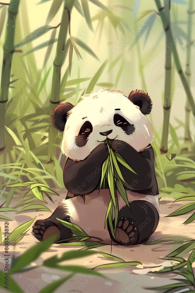 Adorable Cute Cartoon Panda Illustration Adorable Cute Cartoon Panda Illustration