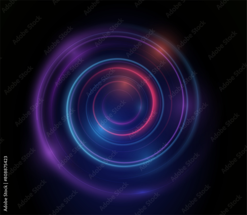 Light neon Twirl. Curve light effect of neon line. Luminous blue circle. Light pedistal, podium, platform, table. Vector PNG. Vector illustration	