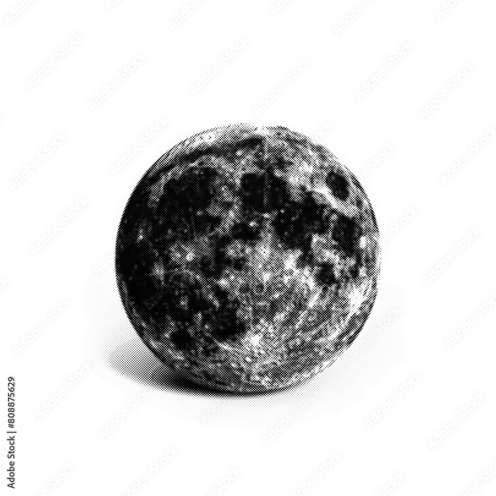 Grunge halftone planet collage design element Grunge halftone planet collage design element