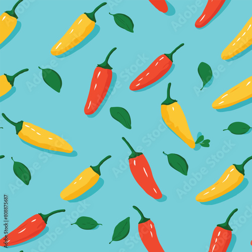 Wallpaper Mural Seamless Colorful Chilli Pepper Pattern Torontodigital.ca