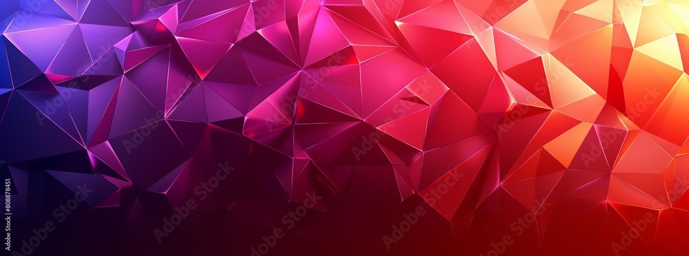 Obraz premium abstract background consisting of triangles Gradient color from violet to red
