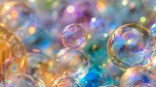 Colorful Abstract Iridescent Soap Bubbles