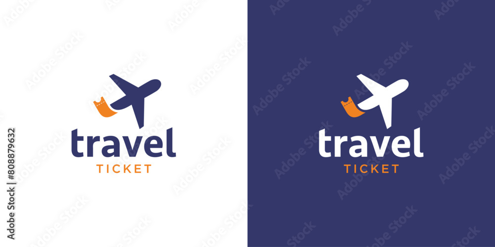 Travel Ticket Logo Design. Airplane Logo with Ticket Graphic Design, Vector, Icon, Symbol, Inspiration. Travel Ticket Logo Design. Airplane Logo with Ticket Graphic Design, Vector, Icon, Symbol, Inspiration.