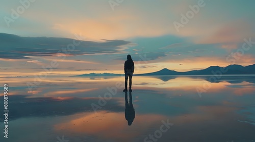 Pre-Sunrise Serenity: Vastness of Salar de Uyuni Captured in Tranquility