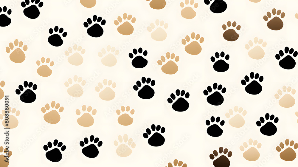 Fototapeta premium dog paws print pattern abstract graphic poster background