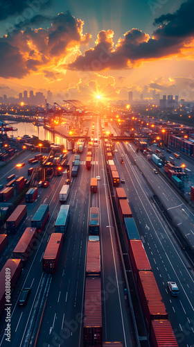 Artificial Intelligence Transforming Sustainable Supply Chains: Photo Realistic Concept of AI Solutions Minimizing Environmental Impact for Logistics Managers